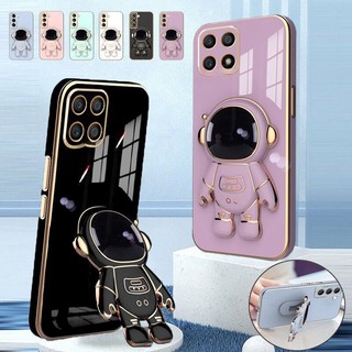 Dành cho Honor X7C X9C X9A X8A X7A X6A X9b X8b X7b 400 Lite Giá đỡ phi hành gia Vỏ mạ sang trọng Vỏ silicon