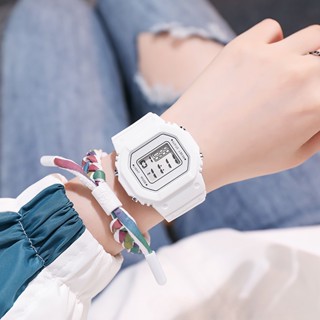 Đồng Hồ Điện Tử Mặt Vuông Nhỏ Đơn Giản Thời Trang Hàn Quốc Dành Cho Nam Nữ