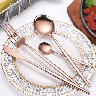 [LẺ] Dao Dĩa Thìa inox 304 rose gold Bóng đẹp nhà hàng cao cấp, phong cách sang trọng