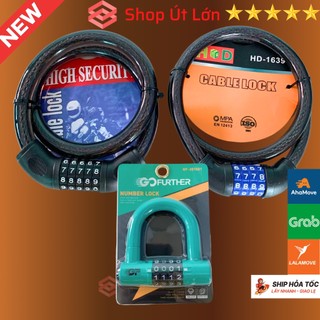 Khoá xe đạp 5 số, khoá 4 số dây cáp dài 50cm, khoá 4 số chữ u further