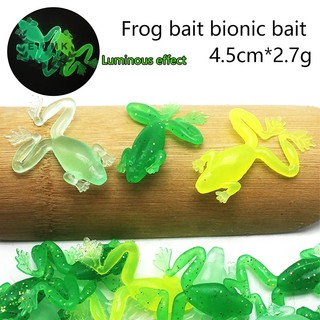 Mồi câu cá giả hình ếch mềm hiệu ứng dạ quang 2.7g4.5cm