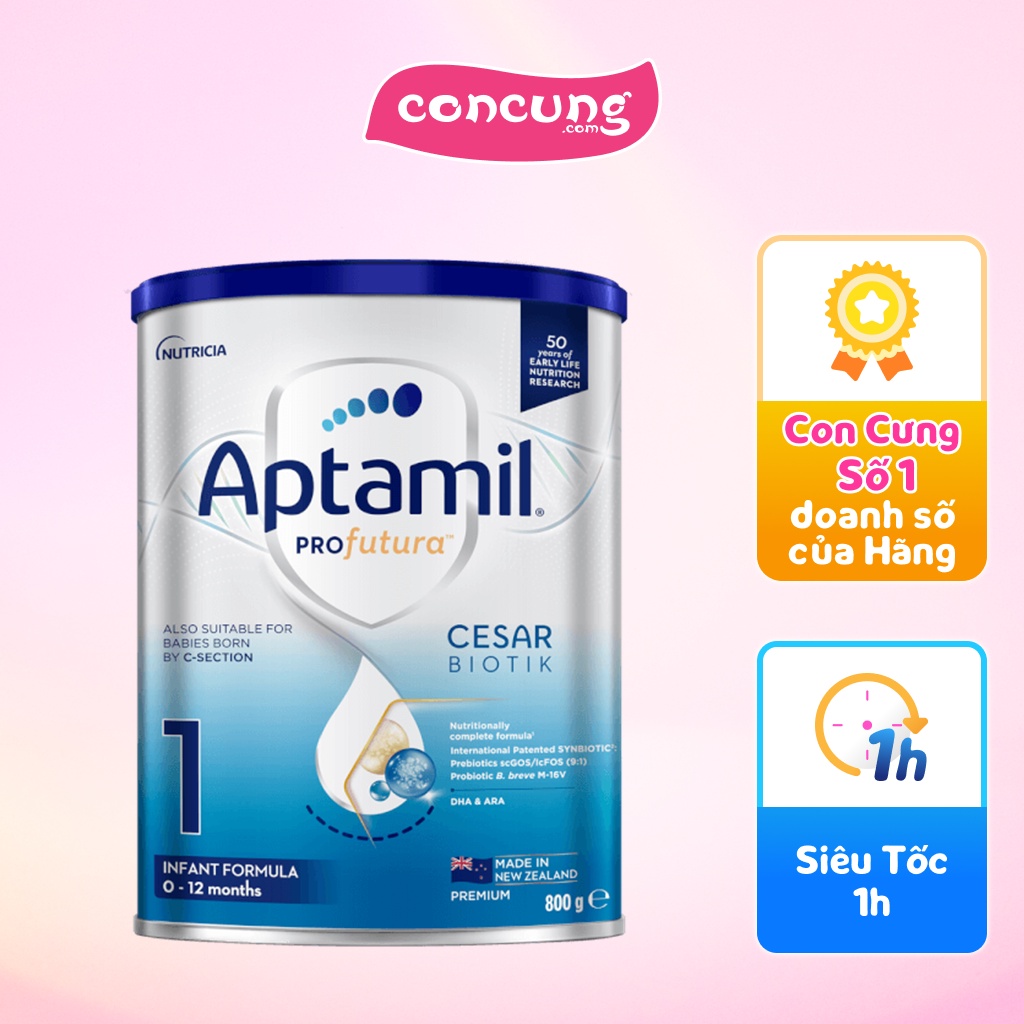 Sữa Aptamil Profutura Cesarbiotik 1 Infant Formula (Dành Cho Trẻ Từ 0 – 12 Tháng Tuổi) 800G