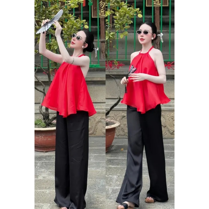 (Có giao hỏa tốc) Set áo yếm + quần suông DG 5011