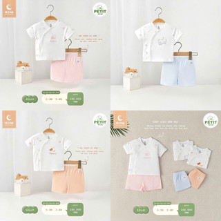 MOON - Bộ quần áo cộc tay sơ sinh cài lệch cho bé