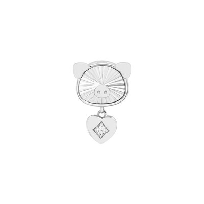 Hạt Charm Bạc đính đá hình Heo Kim tiền PNJSilver XM00W060038