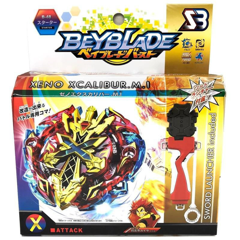 B-48 Beyblade Burst B48 Xeno Xcalibur Excalibur Starter Pack Với Launcher Cho Trẻ Em Quay Top Đồ Chơ