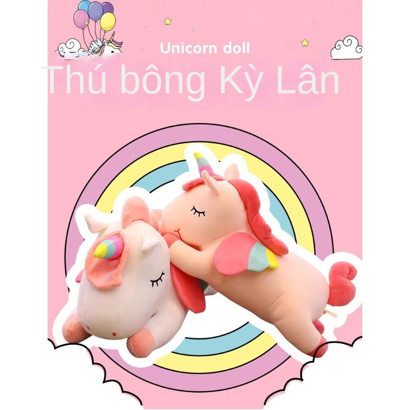 Dễ Thương Thú Nhồi Bông Hình Kỳ Lân Cầu Vồng Đáng Yêu Mềm Mại Cho Bé