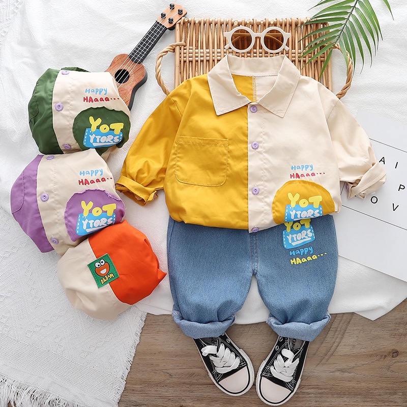 Set Đồ Mùa Thu 2 Món Gồm Áo Thun + Quần Dài Thời Trang Cho Bé Trai