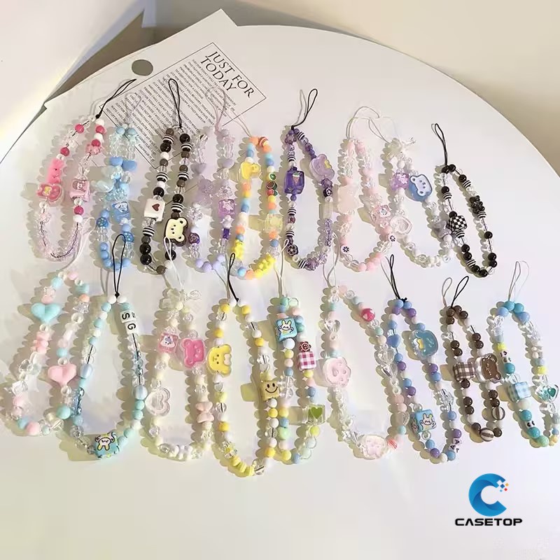 Vòng Tay Dây Xích Gắn Móc Khóa / Điện Thoại Họa Tiết Gấu / Thỏ Hoạt Hình Nhiều Màu Dễ Thương