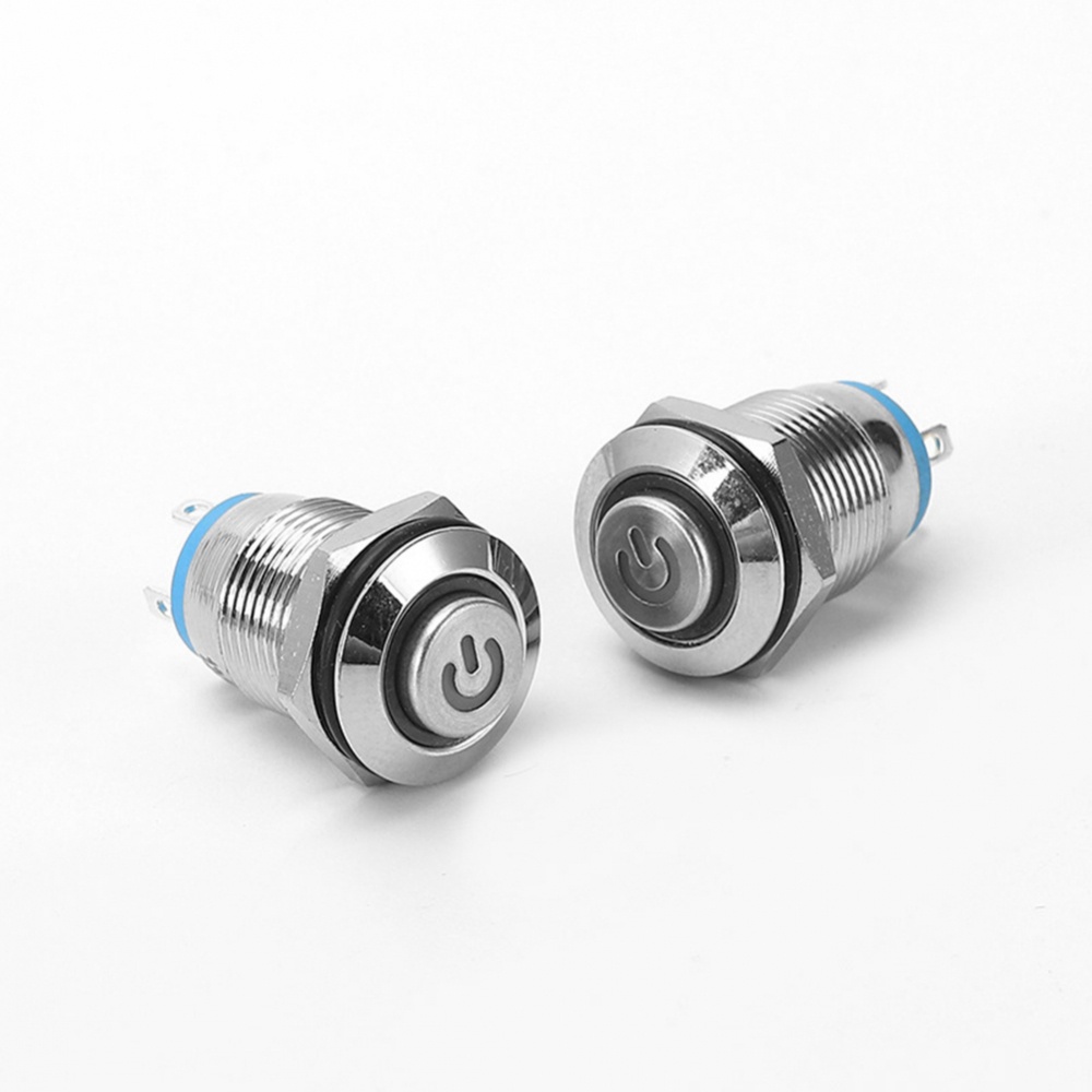 Nút Công Tắc Đèn led 12mm 12v-24v Bằng Kim Loại Chống Thấm Nước