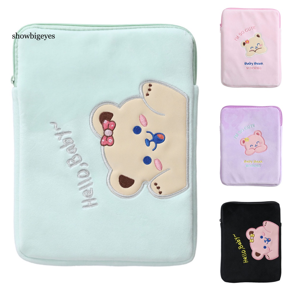Túi Đựng Máy Tính Bảng Chống Sốc Chống Rơi Thêu Hình Gấu Hoạt Hình Cho ipad 97 / 102 / 105 / 11-inch