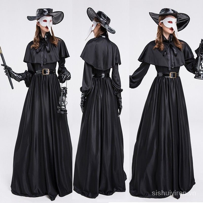 Trang phục Halloween hóa trang bác sĩ dịch hạch mỏ quạ