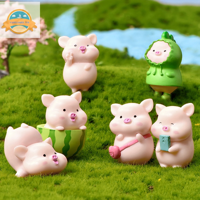 Mô Hình Chú Heo mini Dễ Thương Dùng Trang Trí Tiểu Cảnh vn