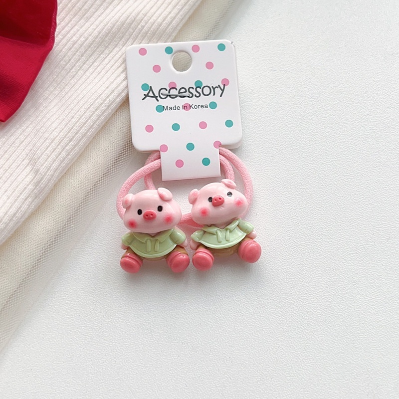 Set 2 Dây Cột Tóc Co Giãn Hình Ếch / Thỏ Dễ Thương Cho Bé Gái