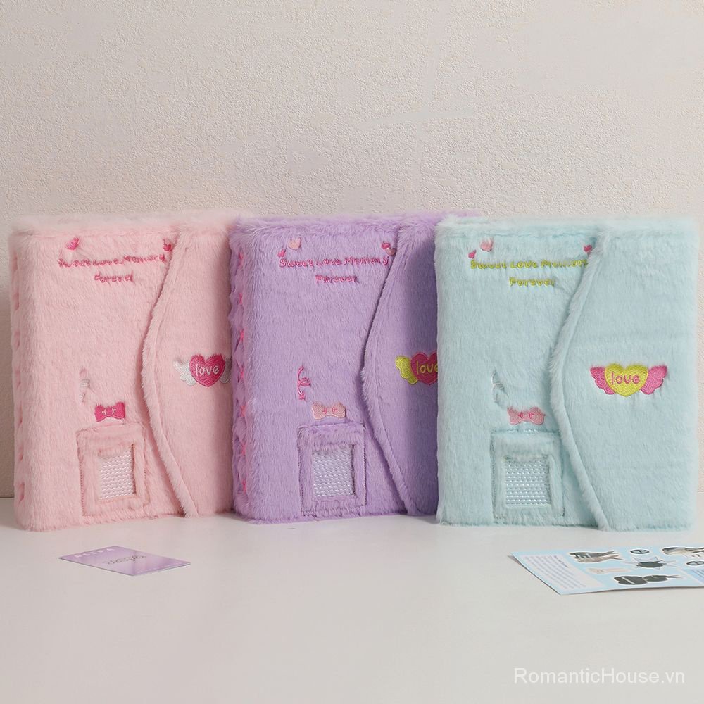 Album Ảnh Bằng Vải Bông Từ Tính Toàn Diện Họa Tiết Bướm Hoạt Hình Khổ a5 10cm Phong Cách Hàn Quốc