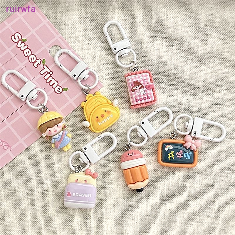 Ruirwfa Móc Chìa Khóa resin Mặt Hoạt Hình Dễ Thương Làm Quà Tặng Cho Bé Gái Mới