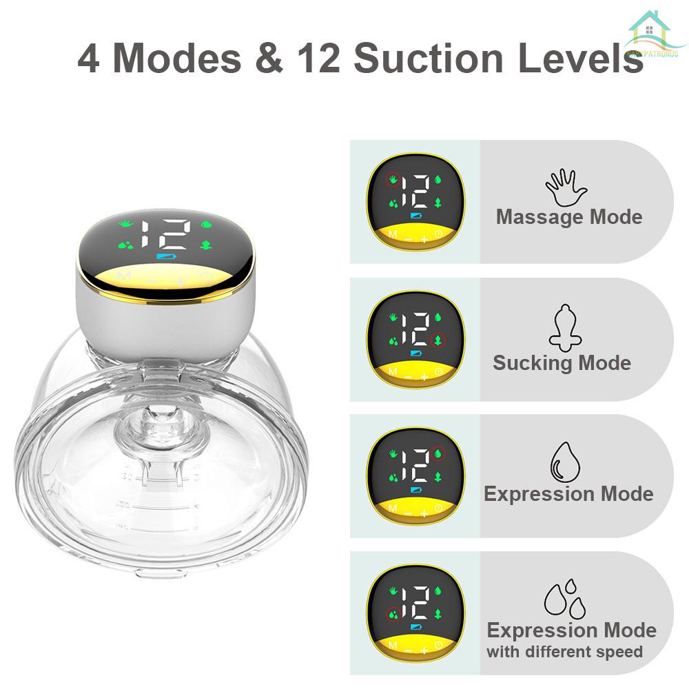 Set 2 Máy Hút Sữa Rảnh Tay Bằng Điện 4 Chế Độ Hút Tiếng Ồn Thấp 180ml #babypatronusVn.vn. vn. vn. vn.