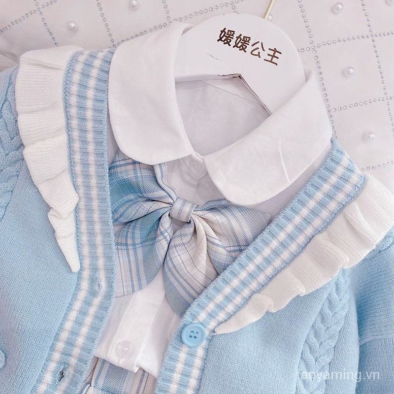 Bộ Đồng Phục Áo sweater + Chân Váy Xếp Ly Phong Cách Mới 2023 Cho Bé Gái