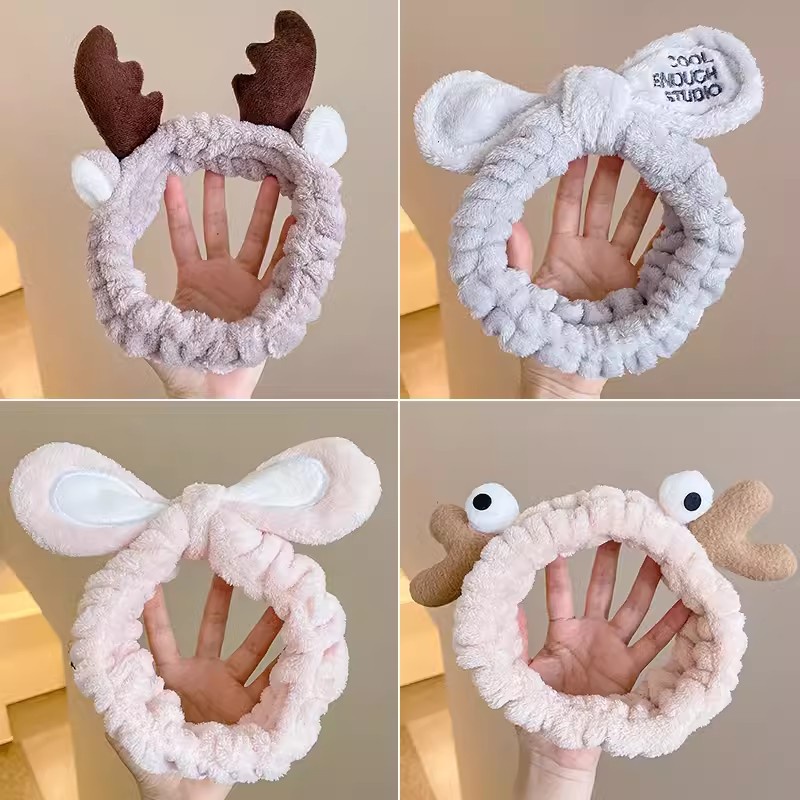 Băng Đô Cài Tóc Vải Bông Phong Cách Hàn Quốc Dễ Thương Dành Cho Nam Nữ Rửa Mặt