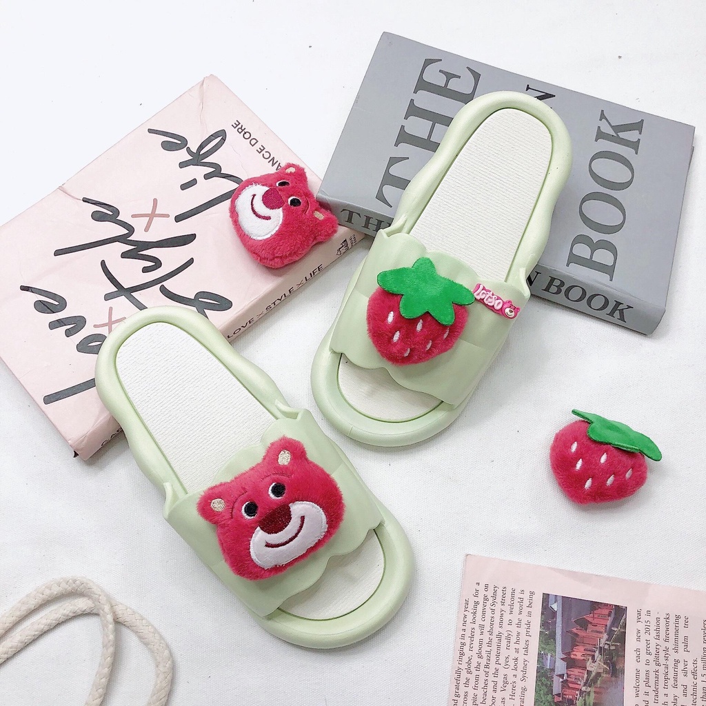 JY390-B1  Dép Nữ Mới Đế Dày Chống Trơn Trượt Mùa Hè Phối Kèm Hoạ Tiết Hoạt Hình, êm chân