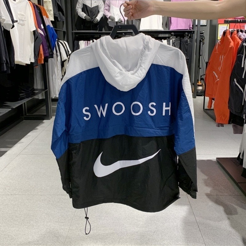 Nike Áo Khoác Thể Thao Có Mũ Trùm Đầu Chất Liệu Dệt Siêu Nhẹ dj8038 100% Cho Nam