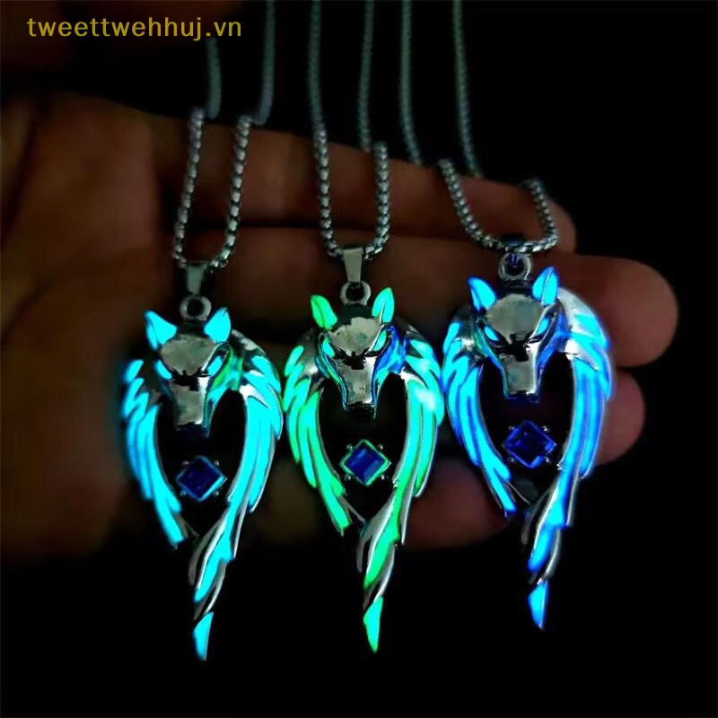 Tweehuj Vòng cổ Hình Sói Phát Sáng Phong Cách punk Hip Hop Thời Trang Cho Nam vn
