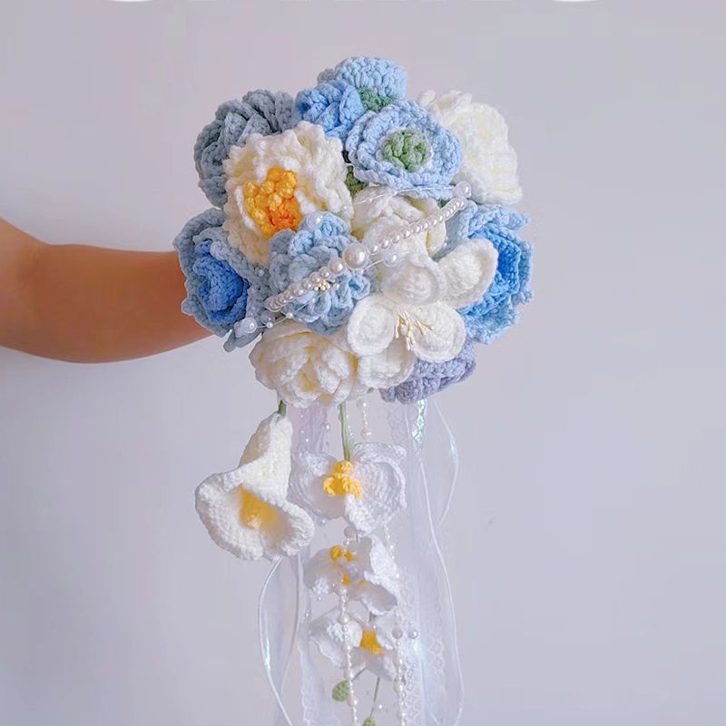 Jh Hàng Có Sẵn Bó Hoa Cô Dâu Dệt Kim Thủ Công diy Làm Quà Tặng Đám Cưới Cho Bạn Gái