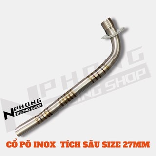 Cổ pô inox tích sâu thay thế cổ pô zin sirius size 27mm