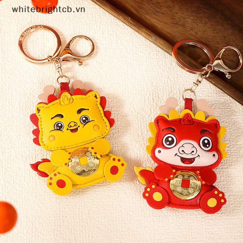 / / Cny Trang Trí 2024 / / Ốp Điện Thoại Da Đựng Tiền Xu May Mắn Hình Rồng Hoạt Hình Trung Hoa Đáng Yêu Bằng Đồng Làm Quà Tặng Xe Hơi