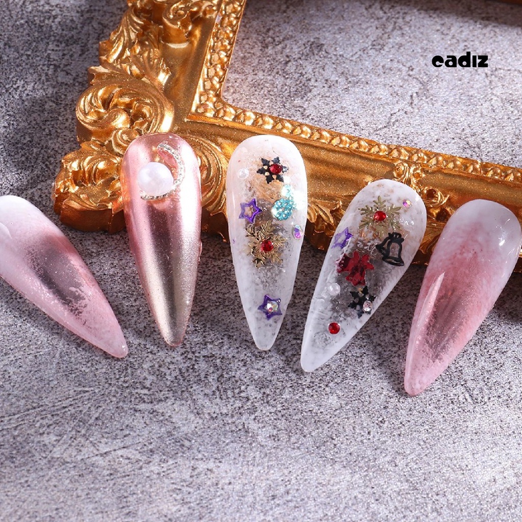 1 Hộp 6 Ngăn Đựng Phụ Kiện Trang Trí Móng Tay diy Phong Cách Giáng Sinh