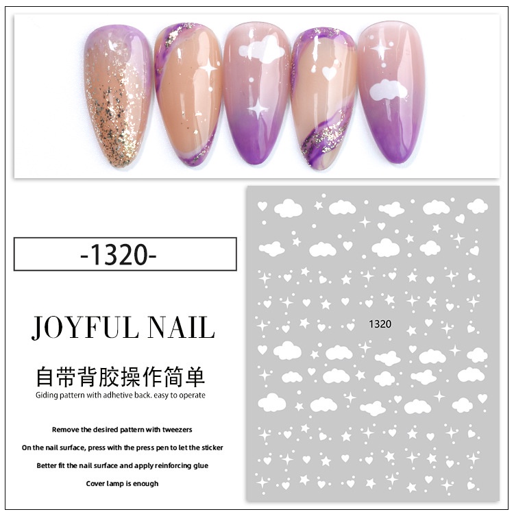 Miếng Dán Trang Trí Móng Tay Nhiều Họa Tiết Dễ Thương