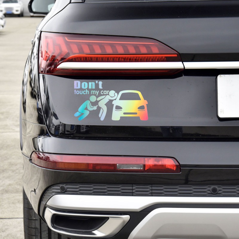Đề Can Phản Quang Họa Tiết Hoạt Hình Don 'T touch my car Vui Nhộn Sáng Tạo Trang Trí Ngoại Thất Xe Hơi