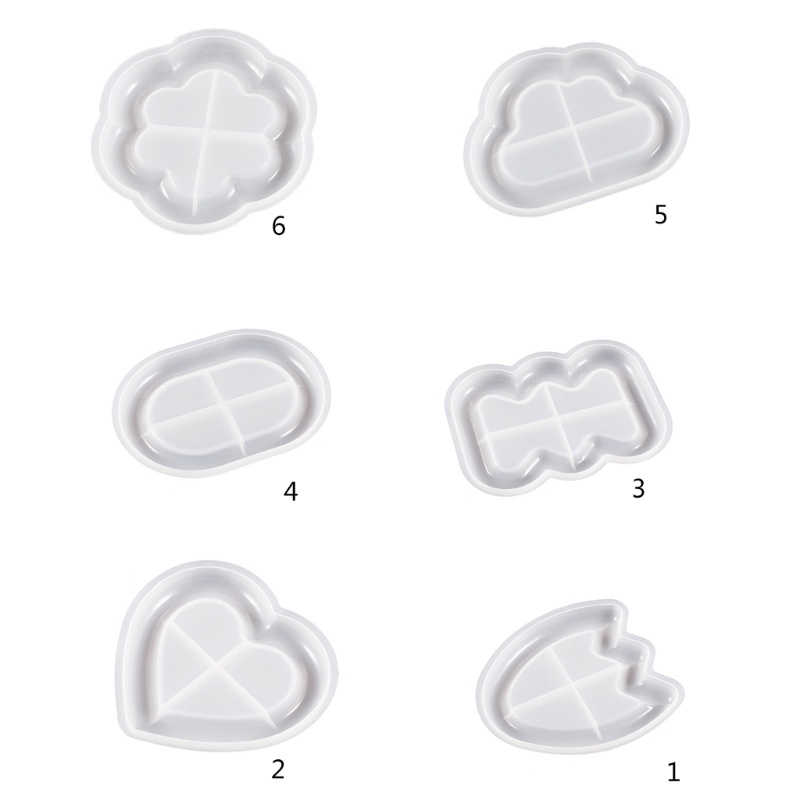 Flgo Khuôn Silicon Hình oval / Đám Mây / Trái Tim / Hoa Tiết Kiệm Không Gian Làm Đĩa resin diy Tại Nhà