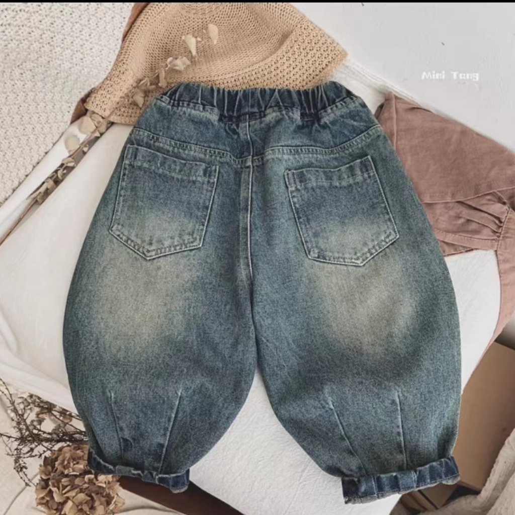Quần Jean Dài Dáng Rộng Phong Cách retro Hàn Quốc Thời Trang Mùa Thu Dành Cho Bé Trai Và Bé Gái