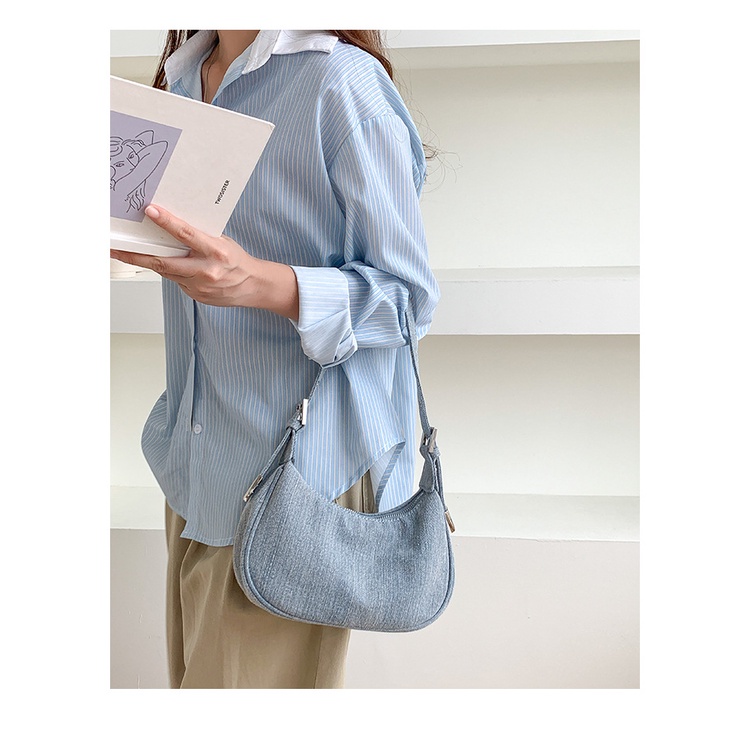 Túi Đeo ChéO denim HọA TiếT HoạT HìNh Dễ Thương Cho Nữ