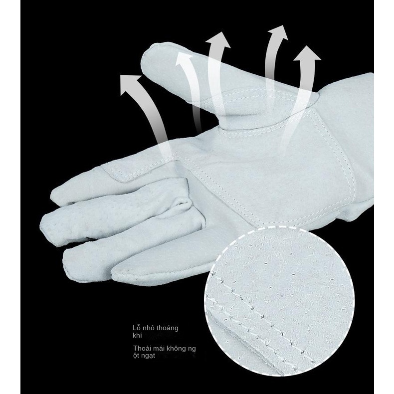 Găng Tay Da Bò Chống Bỏng Chống Mài Mòn Dùng Để Nướng bbq