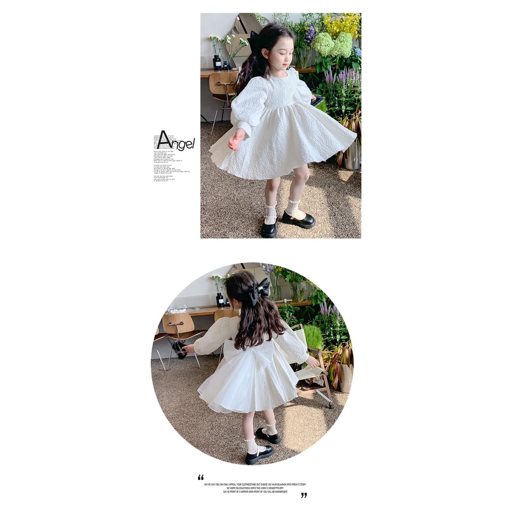 Gmn Đầm Công Chúa Tay Phồng Dài Phong Cách Hàn Quốc Cao Cấp Thời Trang Mùa Thu Dành Cho Bé Gái