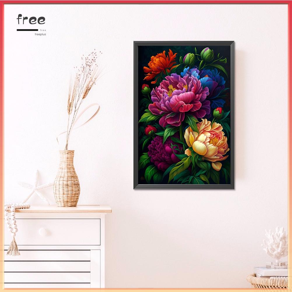 Bộ Tranh Đính Đá 5d Tự Làm Hình Hoa Mẫu Đơn Trong Đêm 45x65cm