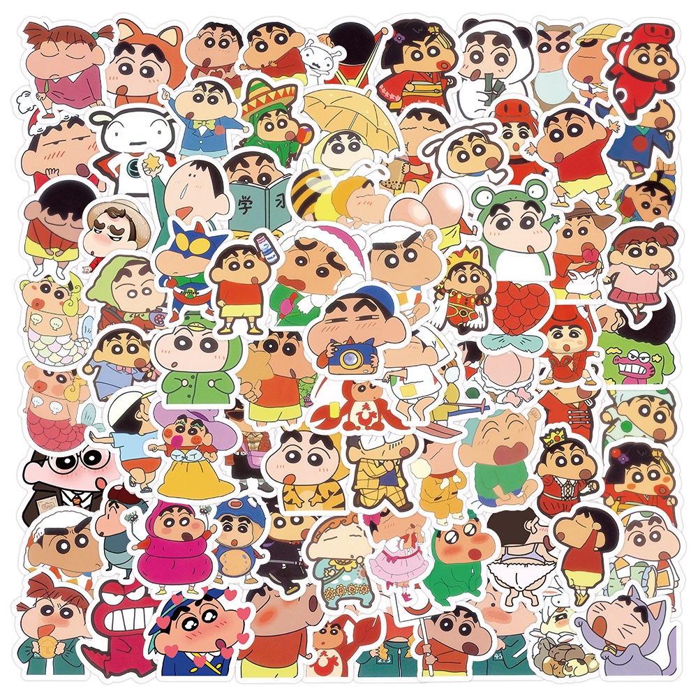 Set 100 Sticker Dán Trang Trí Điện Thoại Chống Thấm Nước Họa Tiết Hoạt Hình Dễ Thương