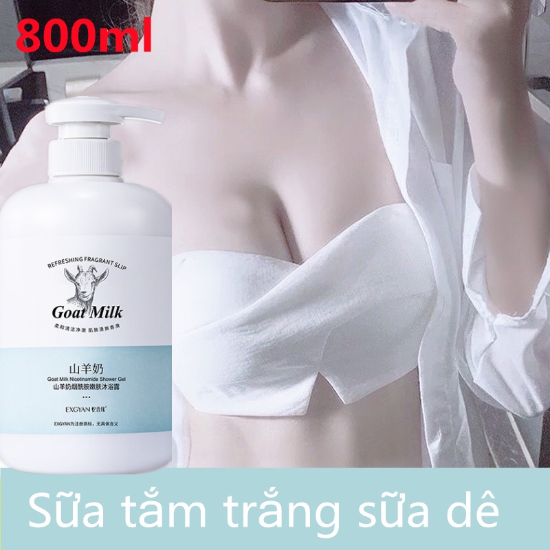 Sữa tắm làm trắng da sữa dê 500ml dưỡng ẩm hương thơm lâu dài,Chiết xuất từ ​​sữa dê,làm đều màu da mềm mịn