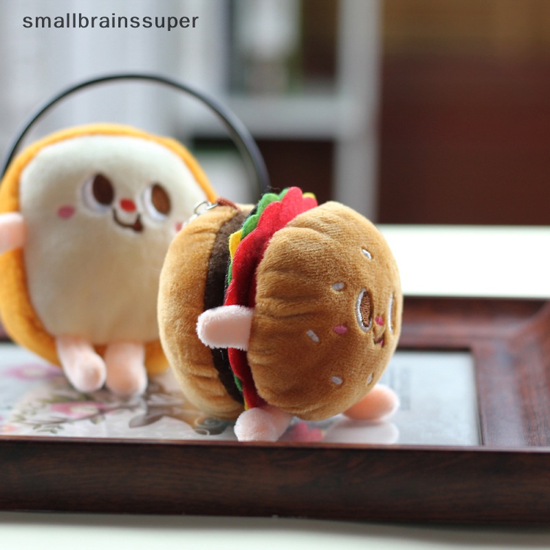 Smallbrainssuper Móc Chìa Khóa Xe Hơi / Túi Xách Hình Bánh Mì / Khoai Tây Chiên / Hamburger Nhồi Bông Sáng Tạo Dùng Làm Quà Tặng Cho Bạn