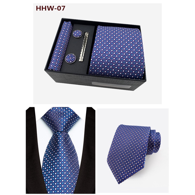 Efan set Cà Vạt 8cm + Hộp Quà Tặng Trang Trọng Cho Nam