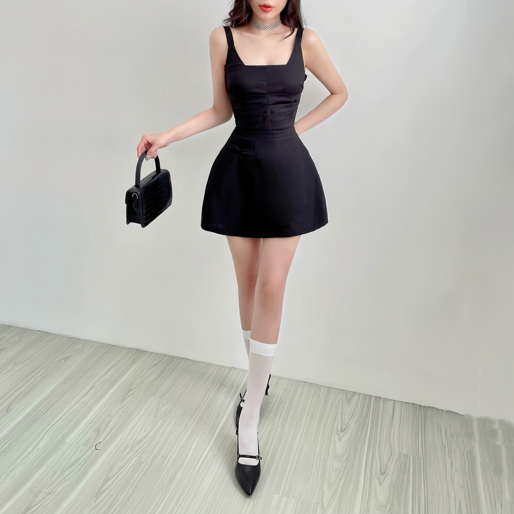 Đầm 2 dây chữ a mini Emilyshop