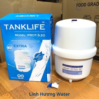 Bình áp nhựa 3.2G dung tích 8 lít cho máy lọc nước RO tặng kèm van khóa
