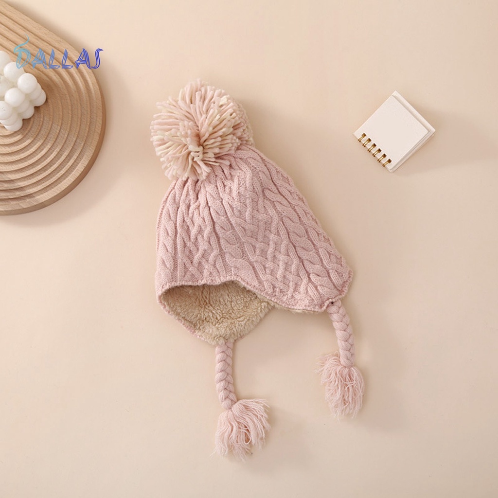 Mũ beanie Dệt Kim Siêu Mỏng Màu Trơn Độ Co Giãn Cao Giữ Ấm Tai Vào Mùa Đông Cho Bé Sơ Sinh
