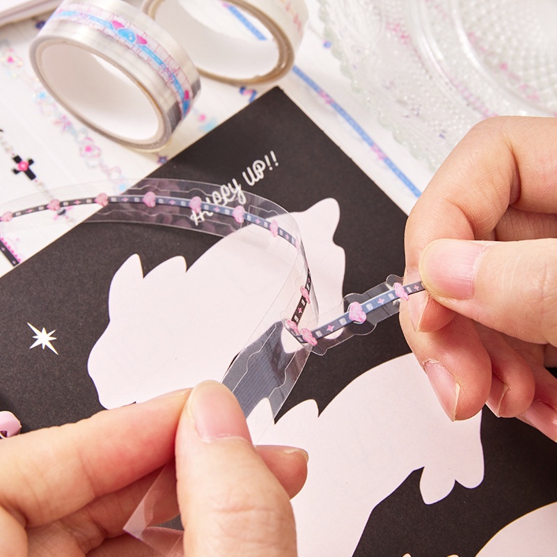 Hộp 8 Cuộn / Hộp Băng Keo Ren Đơn Giản Dùng Trang Trí Sổ Tay diy