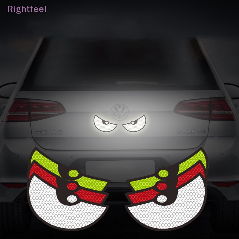 Rightfeel Miếng Dán Phản Quang Trang Trí Xe Hơi Chống Trầy Xước Hình Đôi Mắt Quái Vật Cá Tính Mới