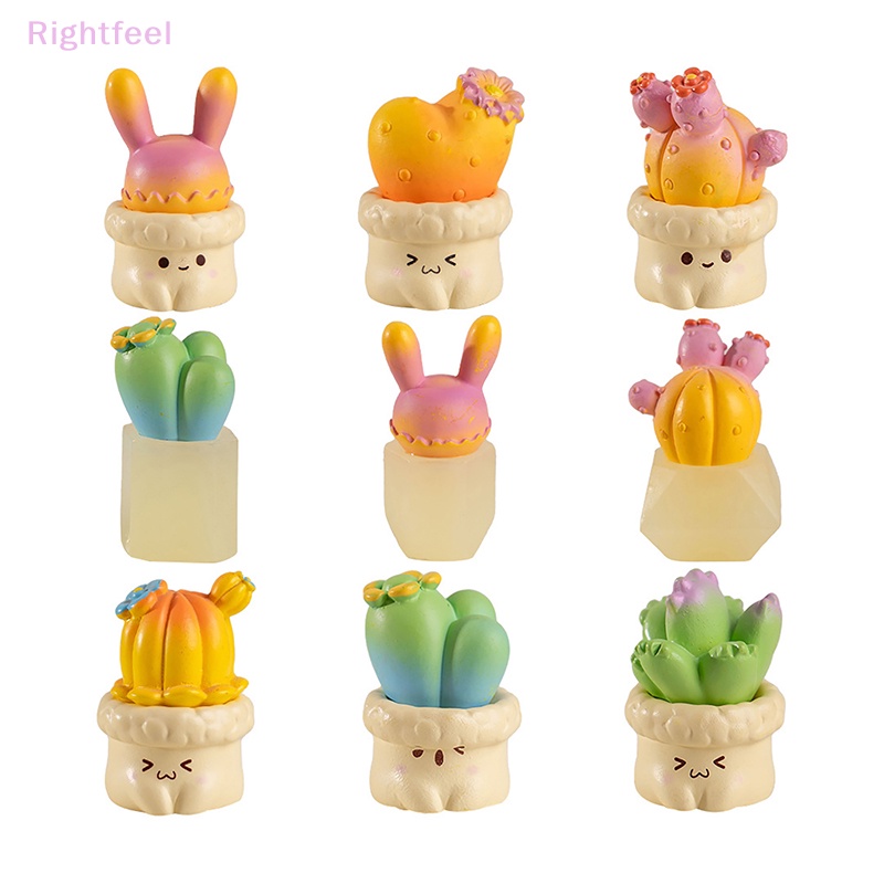 Rightfeel Chậu Cây Xương Rồng Giả Dễ Thương Sáng Tạo Trang Trí Tiểu Cảnh / Máy Tính / Xe Hơi Mới