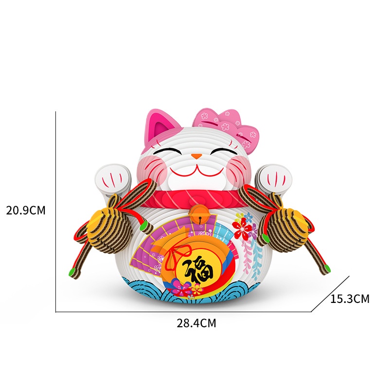 Đồ Chơi Xếp Hình Chú Mèo May Mắn 3d diy