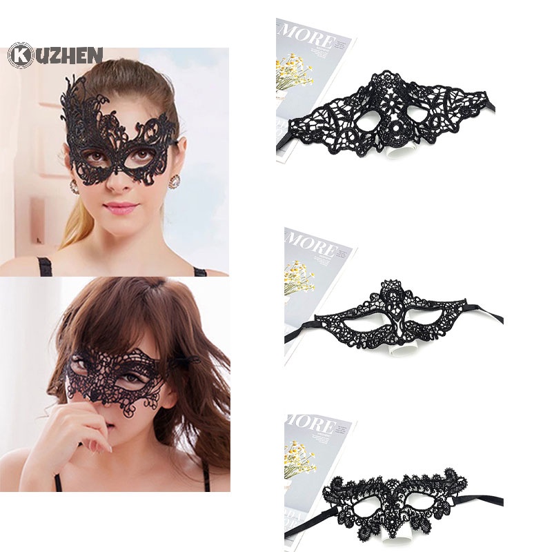 Mặt Nạ Ren Màu Đen Gợi Cảm Hóa Trang Tiệc halloween Cho Nữ